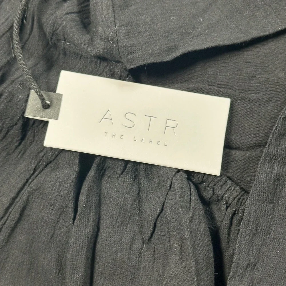 ASTR Women's Medium Puff Sleeve Tie Back Top Blouse‎ NWT